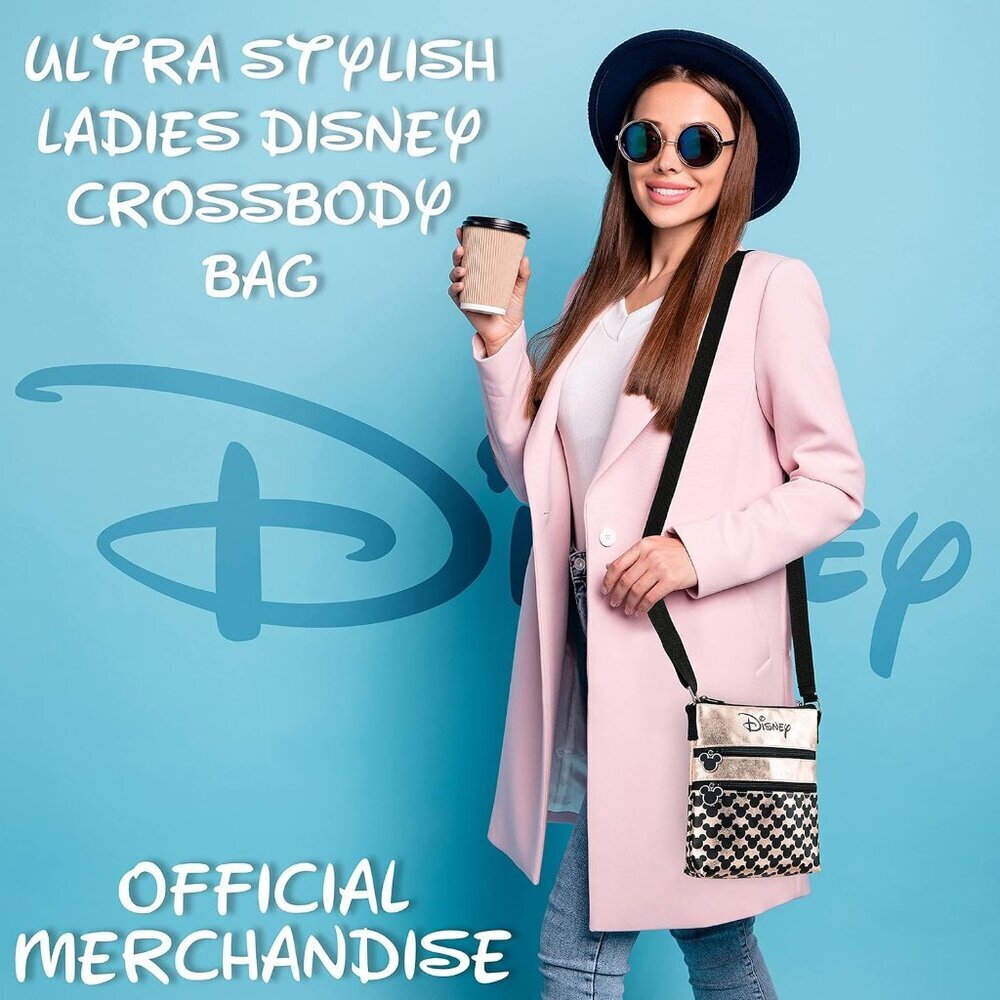Women's Rose Gold Shoulder Bag Minnie And Mickey Minimal Mouse Cross Body Bag - Picture 2 of 5